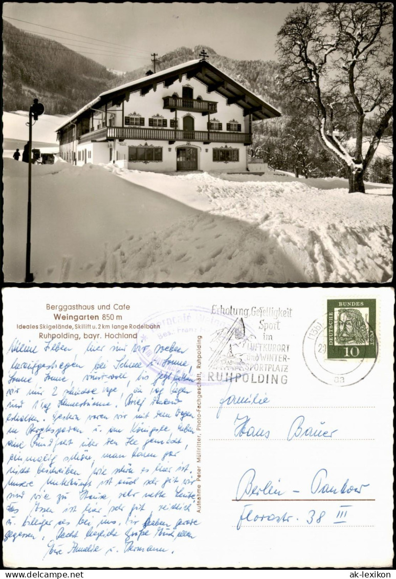 Ansichtskarte Ruhpolding Berggasthaus Und Cafe Weingarten Im Winter 1964 - Ruhpolding