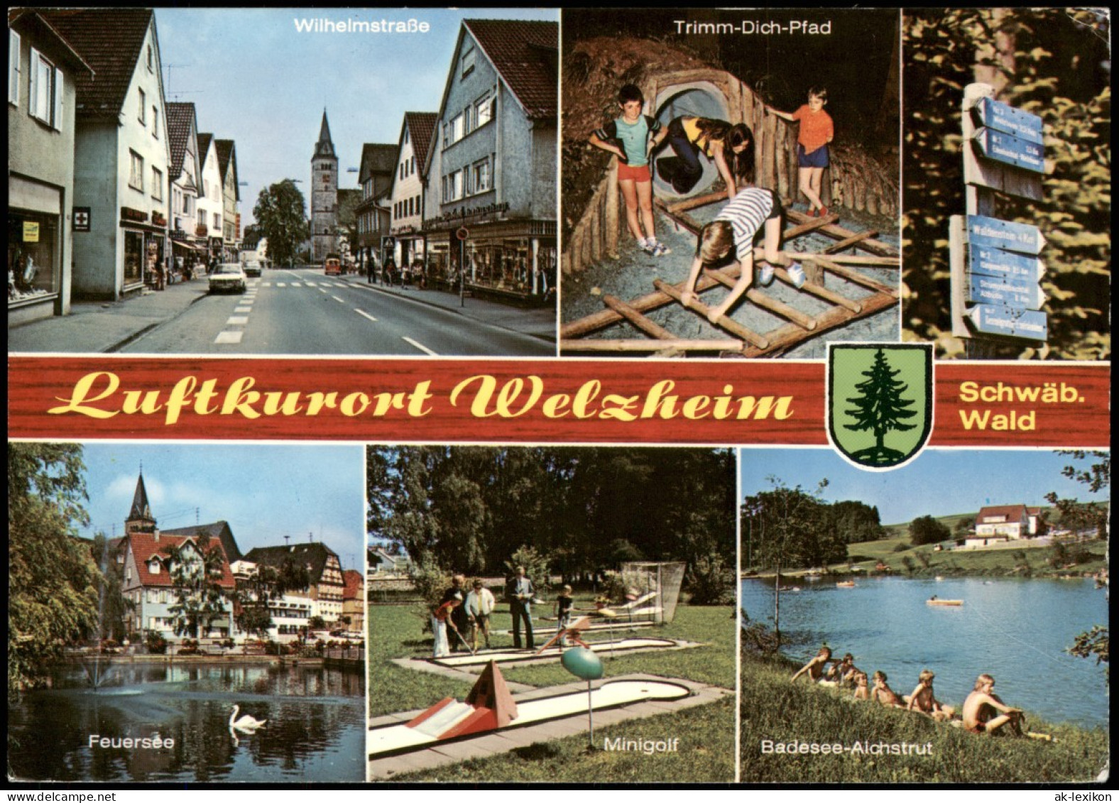 Ansichtskarte Welzheim Wilhelmstraße, Minigolf, Badesee 1975 - Otros & Sin Clasificación