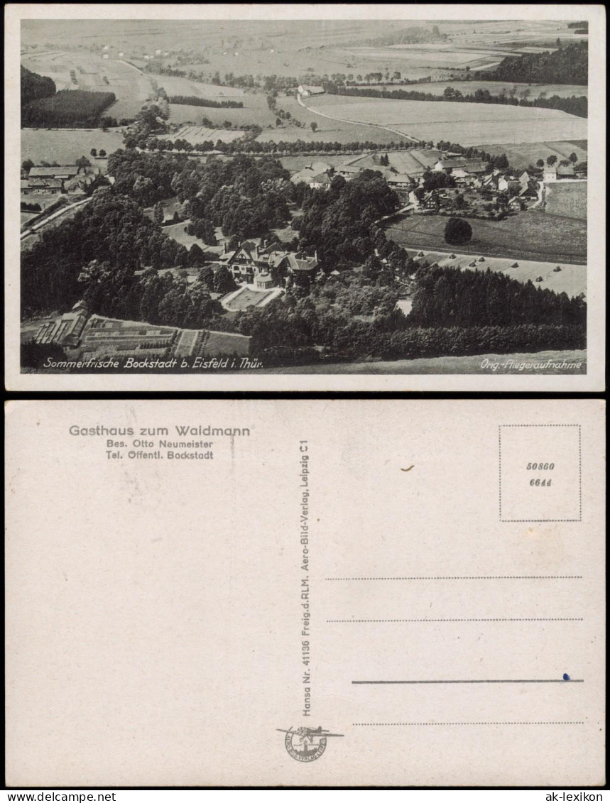 Ansichtskarte Bockstadt-Eisfeld Luftbild Gasthaus Zum Waldmann 1934 - Otros & Sin Clasificación