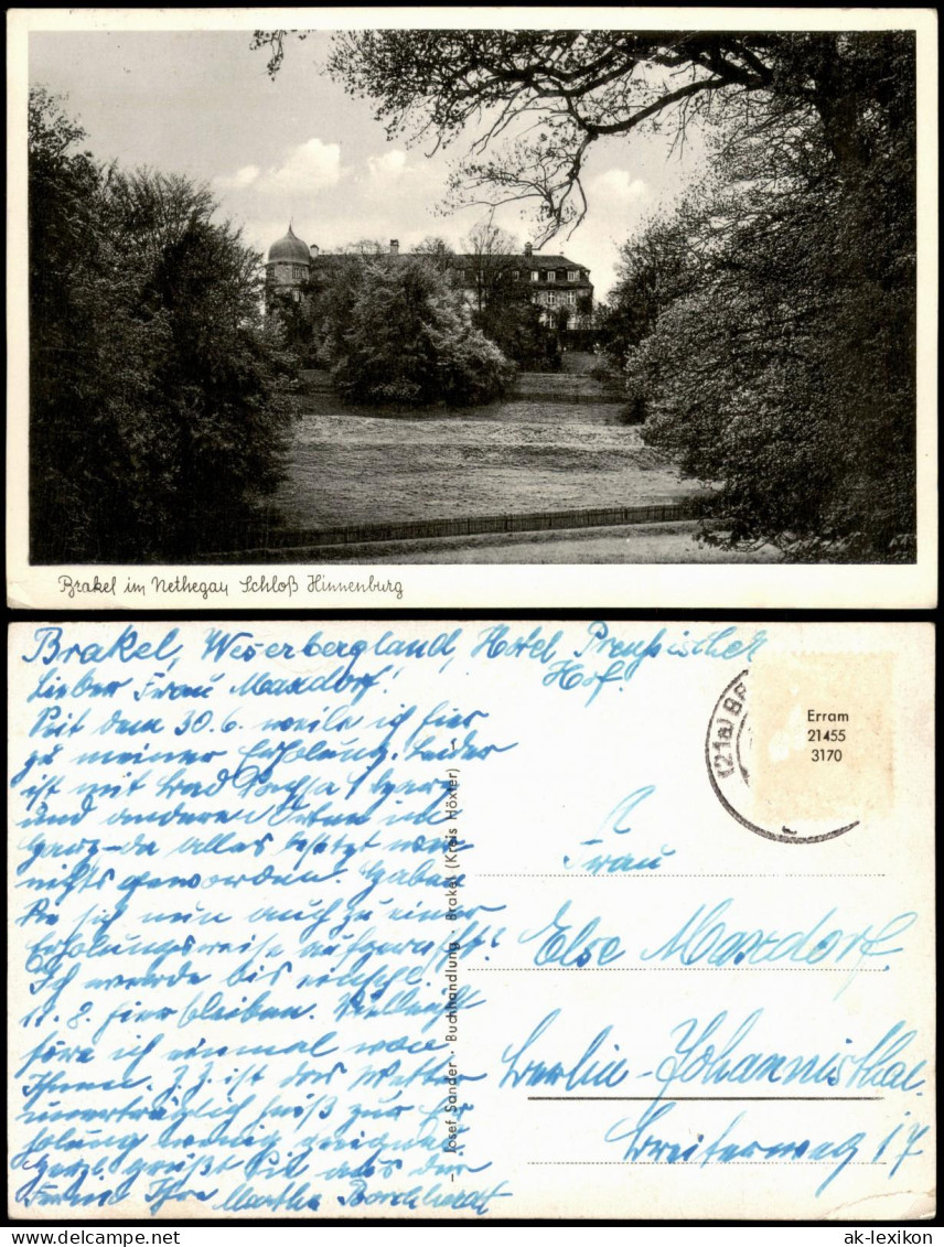 Ansichtskarte Brakel Schloss Hinnenburg 1955 - Other & Unclassified