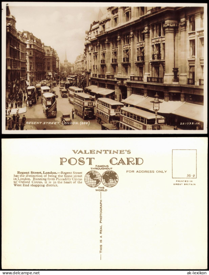 Postcard West End-London Regent Street, Bus 1932 - Sonstige & Ohne Zuordnung