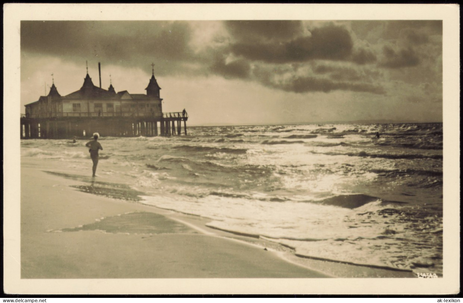 Ansichtskarte Ahlbeck (Usedom) Strand, Stimmungsbild 1955 - Sonstige & Ohne Zuordnung