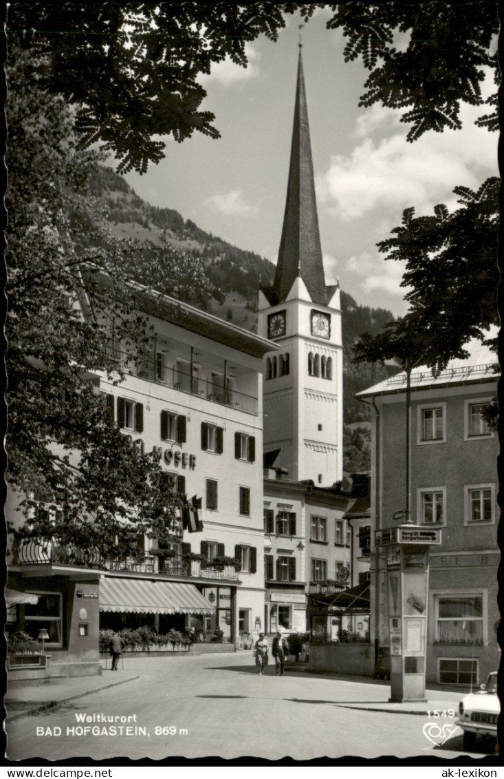 Ansichtskarte Bad Hofgastein Hotel Moser, Telefonzelle 1963 - Sonstige & Ohne Zuordnung