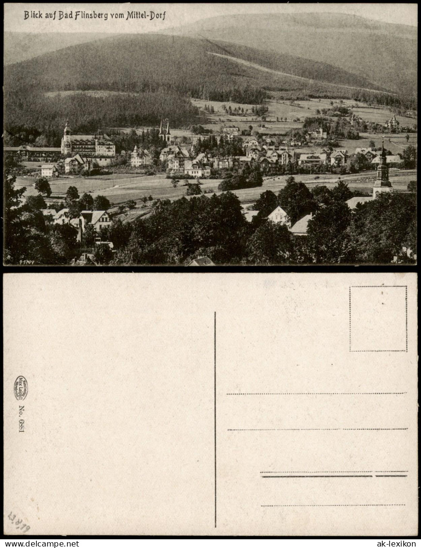 Postcard Bad Flinsberg Świeradów-Zdrój Mitteldorf 1919 - Schlesien