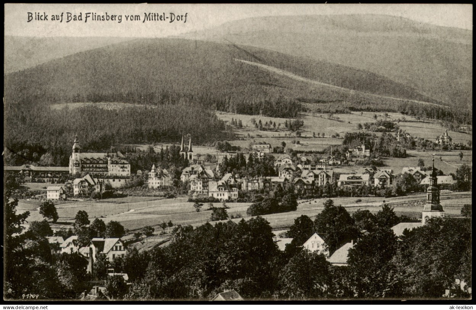 Postcard Bad Flinsberg Świeradów-Zdrój Mitteldorf 1919 - Schlesien