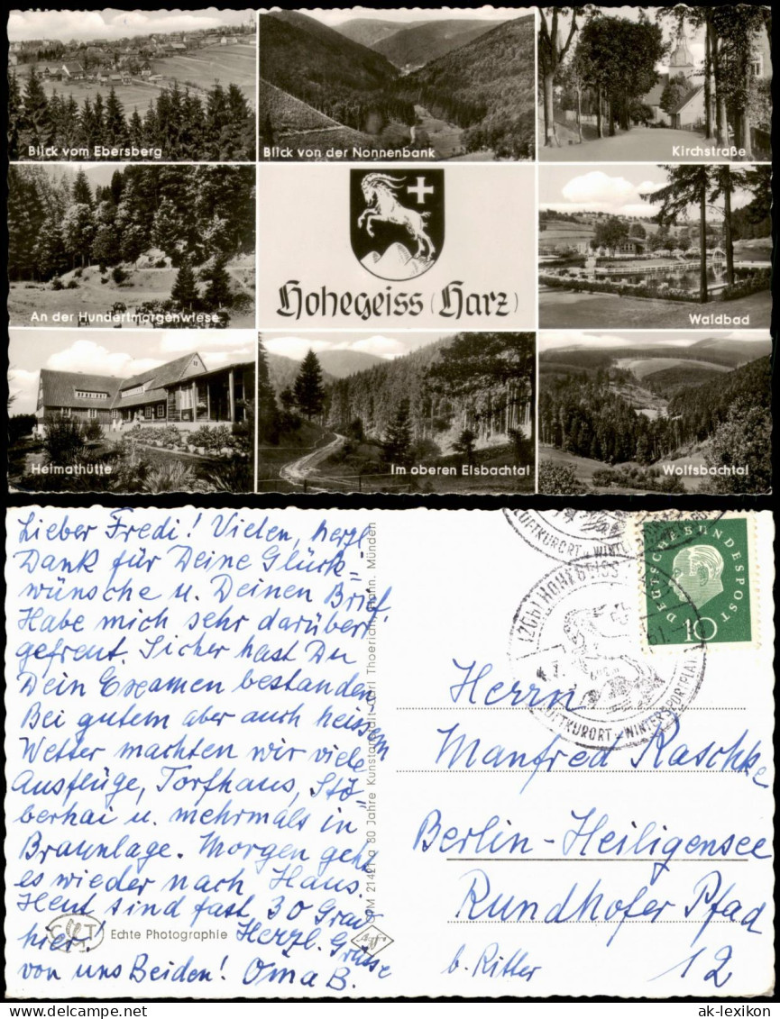 Hohegeiß-Braunlage Mehrbildkarte Harz Ortsansichten U. Umland-Ansichten 1961 - Braunlage