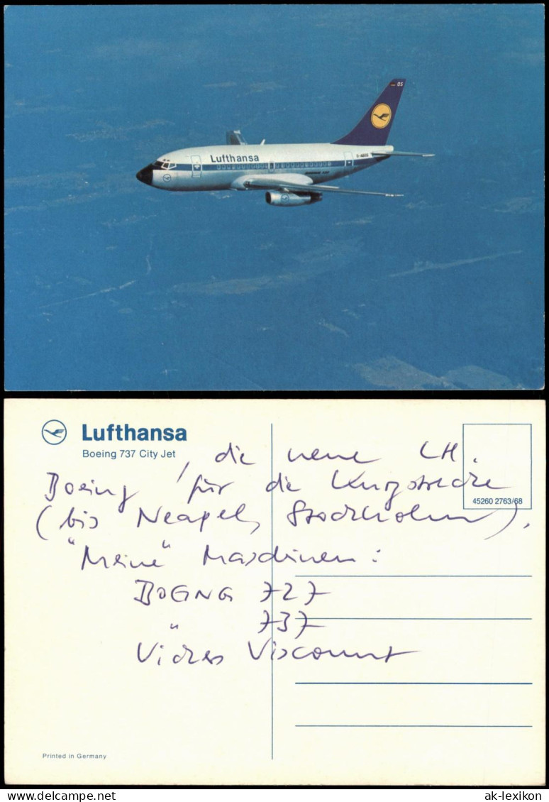 Ansichtskarte  Lufthansa Boeing 737 City Jet Flugzeug Airplane Avion 1968 - 1946-....: Ere Moderne