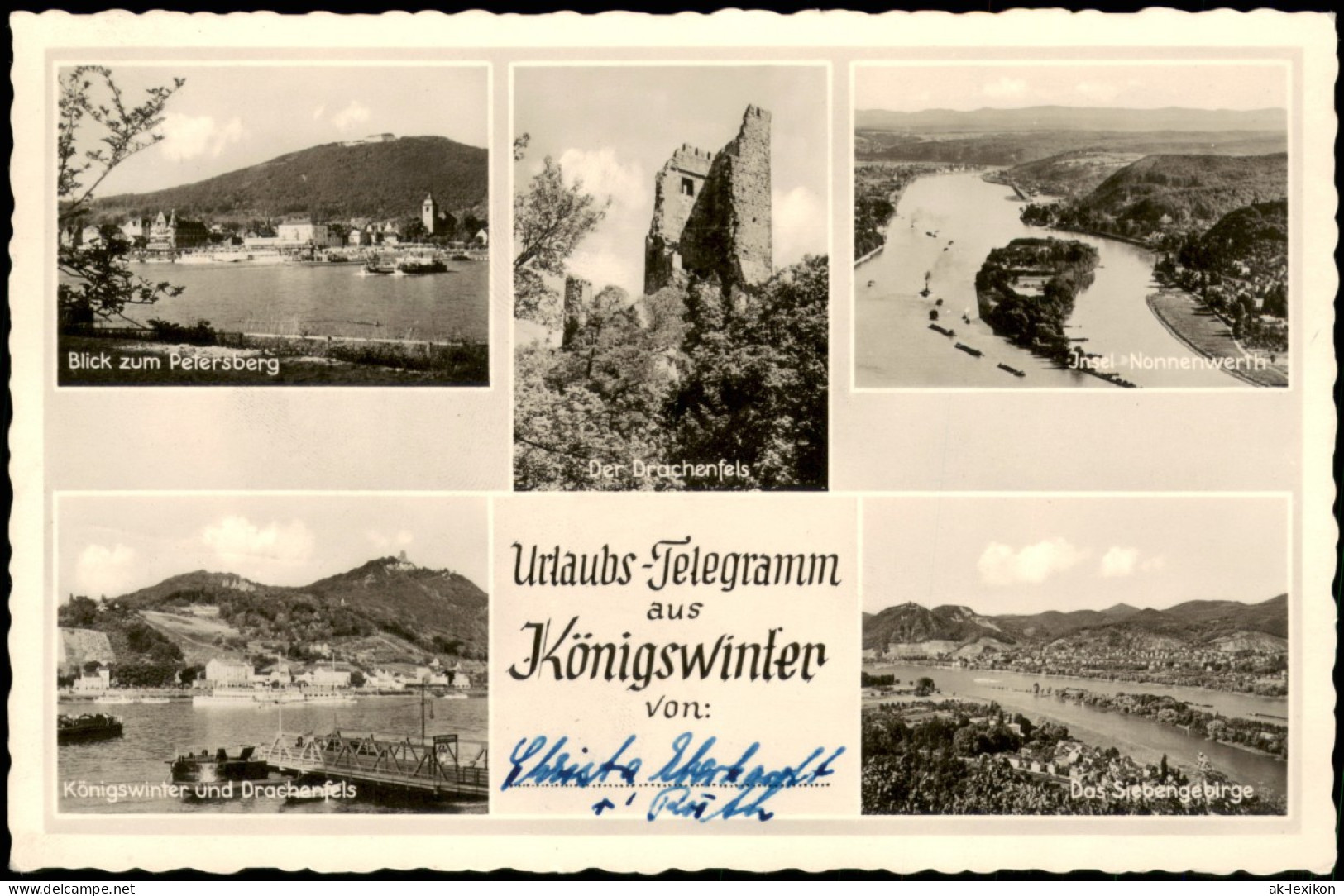 Ansichtskarte Königswinter Mehrbildkarte "Urlaubs-Telegramm" 1952 - Königswinter