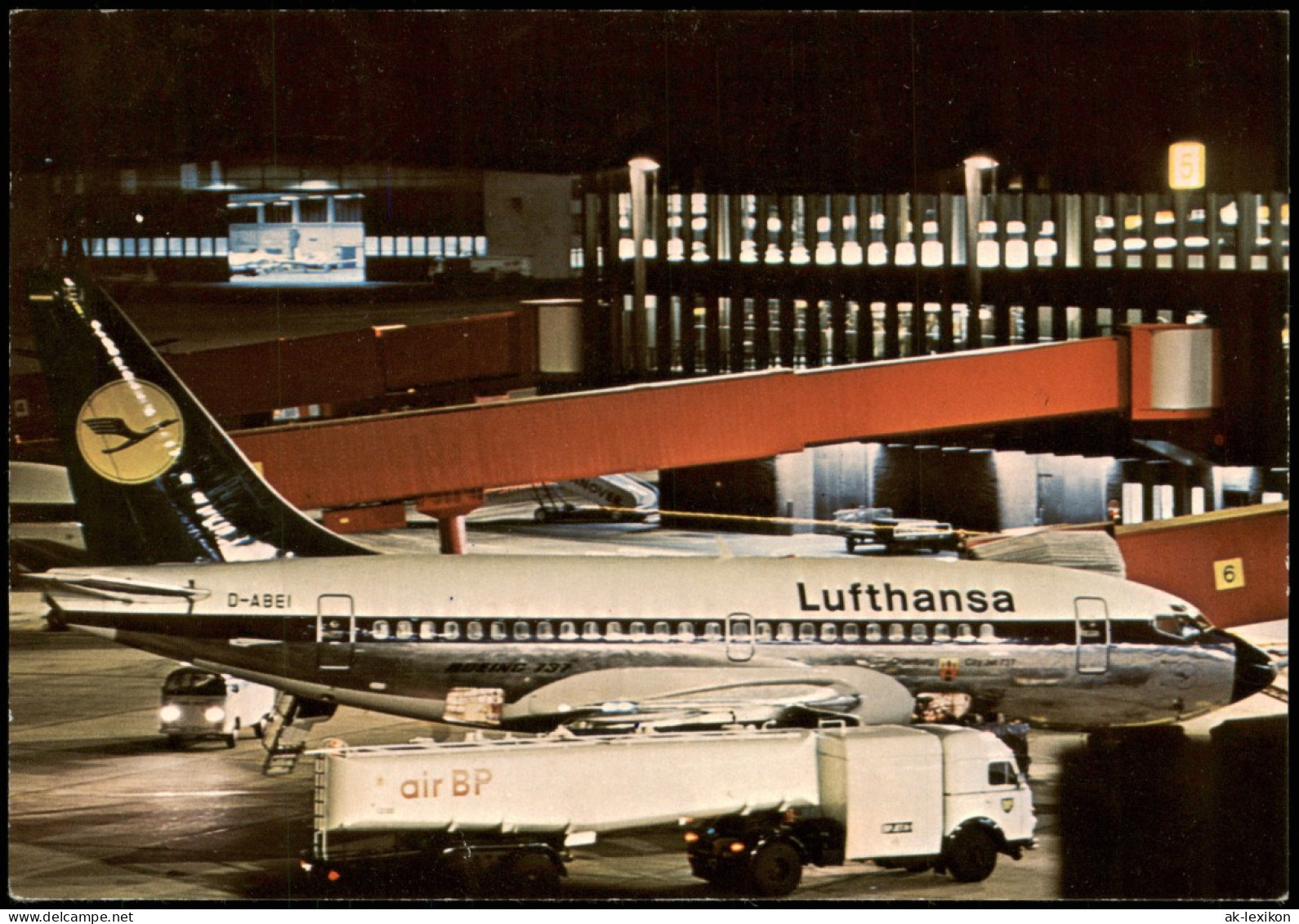 Hannover LANGENHAGEN Flughafen BP Tanklastwagen Flugzeug Bei Nacht 1985 - Hannover