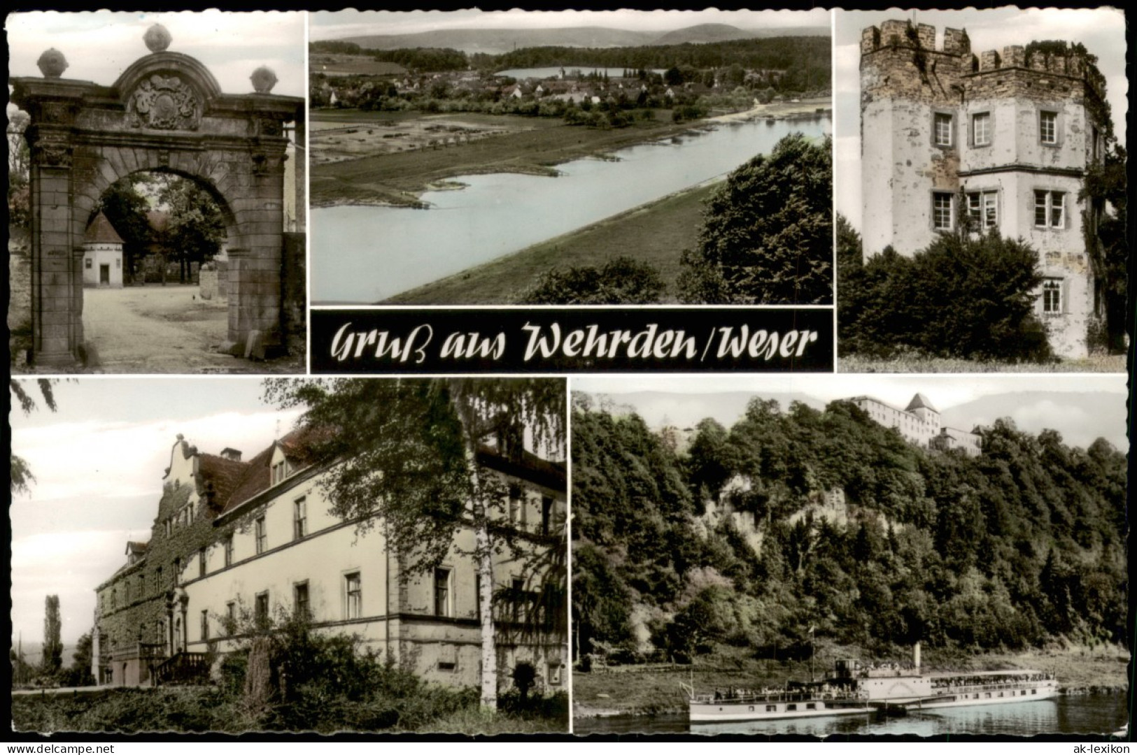 Wehrden Weser-Beverungen Umland-Ansichten  Schloss (Mehrbild-Gruss-Karte) 1960 - Beverungen