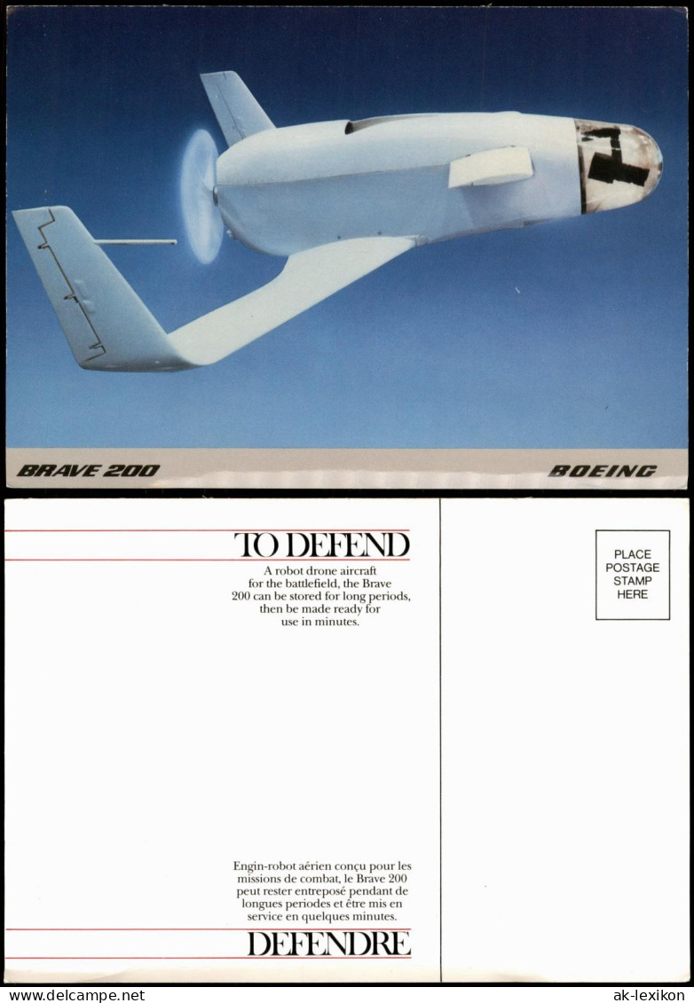 Ansichtskarte  Flugwesen: Militär Brave 200 Boeing Robot Drone 1985 - Equipment