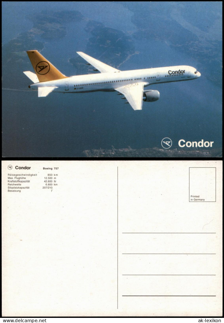 Ansichtskarte  Flugzeug Airplane Avion Condor Boeing 757 1995 - 1946-....: Modern Tijdperk