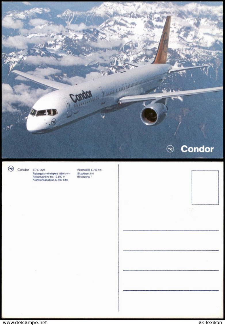 Ansichtskarte  Condor Boeing 757-200 Flugzeug Airplane Avion 1987 - 1946-....: Modern Era