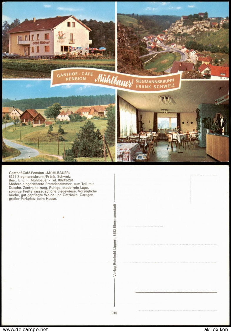 Siegmannsbrunn-Pottenstein Mehrbild-AK Mit Gasthof-Café-Pension MÜHLBAUER 1980 - Pottenstein