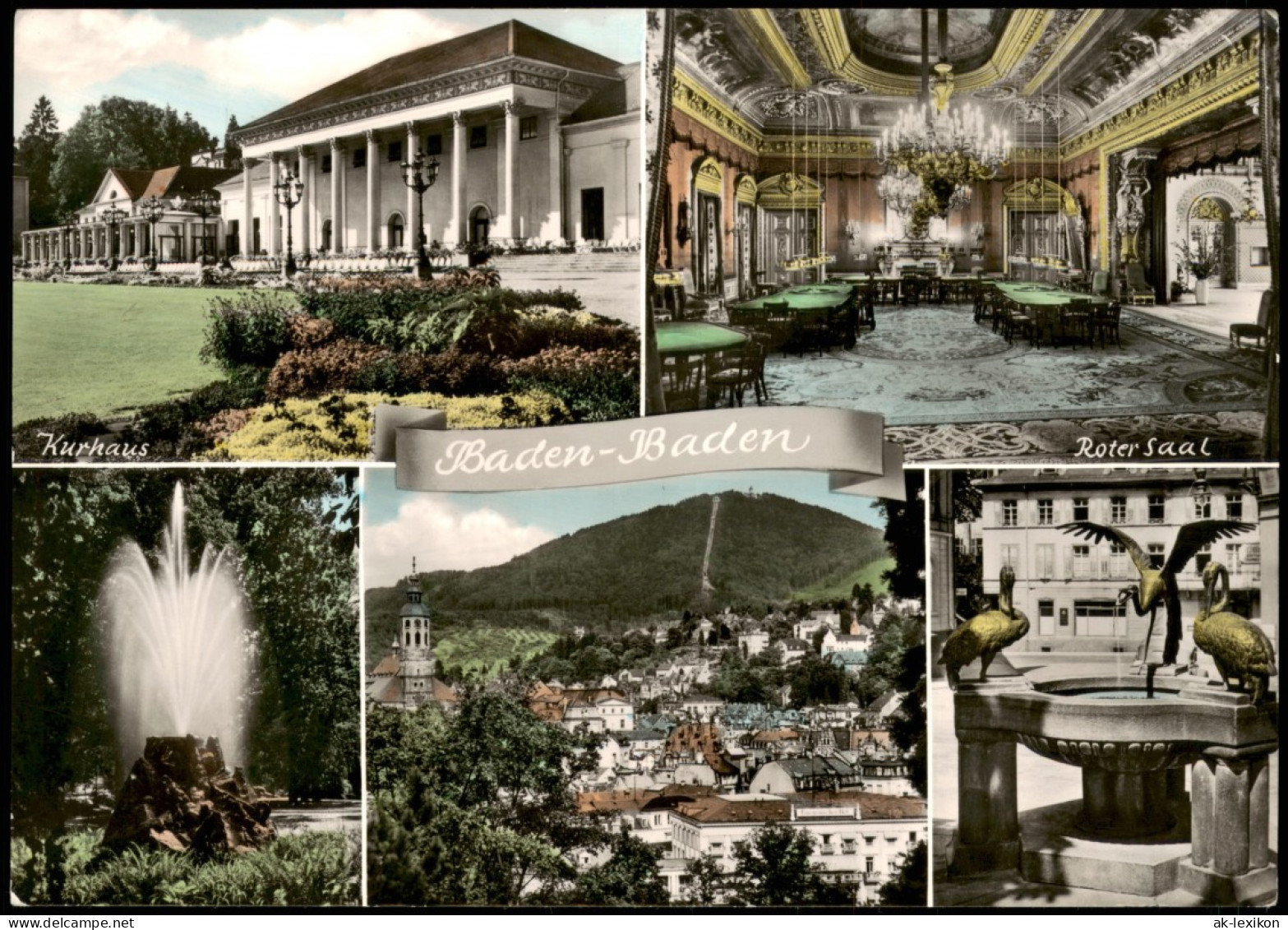 Baden-Baden Mehrbild-AK Mit Roter Saal, Kurhaus, Weiteren Ortsansichten 1960 - Baden-Baden