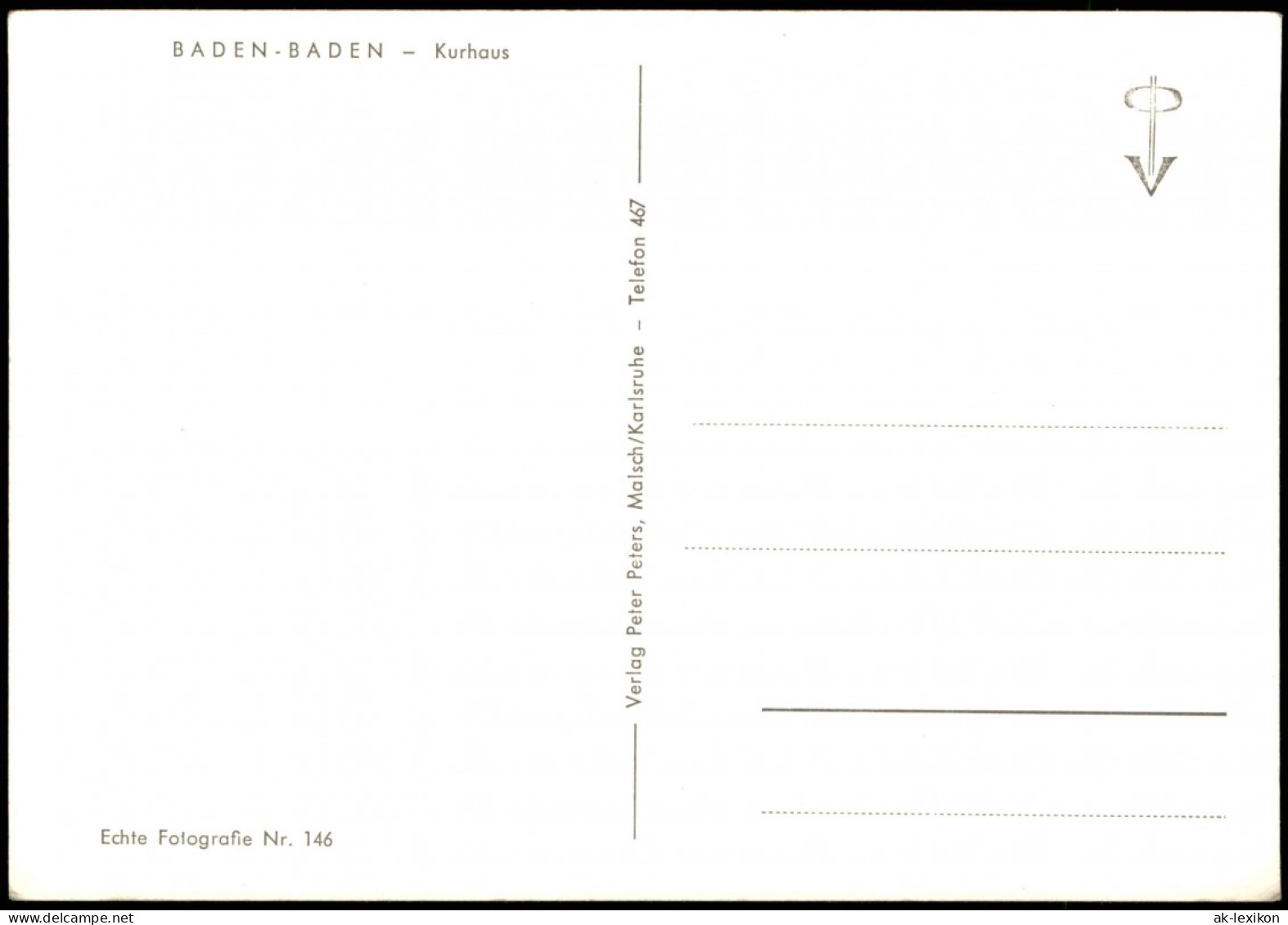 Ansichtskarte Baden-Baden Kurhaus Baden-Baden 1960 - Baden-Baden