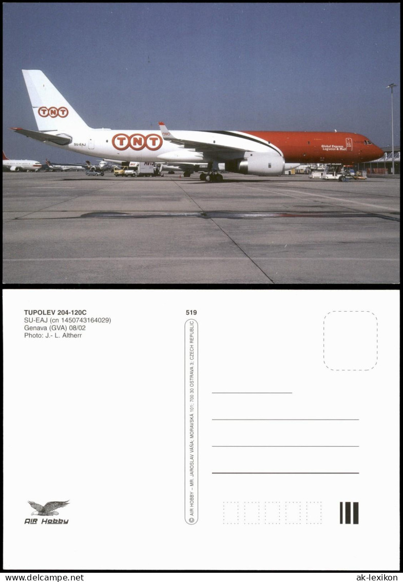 Ansichtskarte Genf Genève Flugzeug TUPOLEV 204-120C SU EAJ TNT 2002 - Andere & Zonder Classificatie