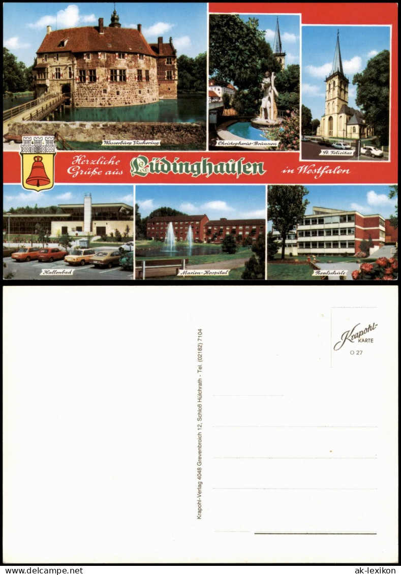 Lüdinghausen Mehrbildkarte Mit Hallenbad, Hospital, Realschule Uvm. 1990 - Luedinghausen