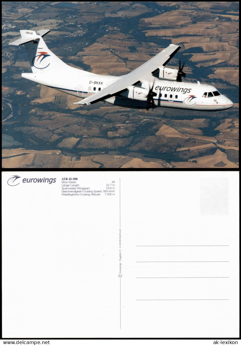 Ansichtskarte  ATR 42-500 Flugzeug Airplane Avion Eurowings 1999 - 1946-....: Ere Moderne