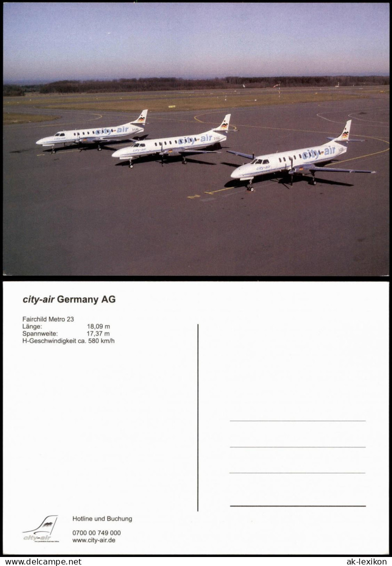 Ansichtskarte  Fairchild Metro 23 City-air Germany AG Flugzeug 2000 - 1946-....: Modern Tijdperk