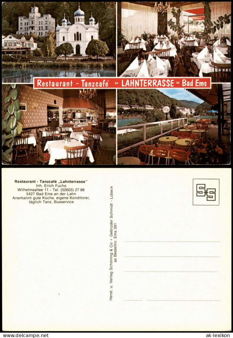 Ansichtskarte Bad Ems Mehrbildkarte Restaurant Tanzcafé Lahnterrasse 1975 - Bad Ems