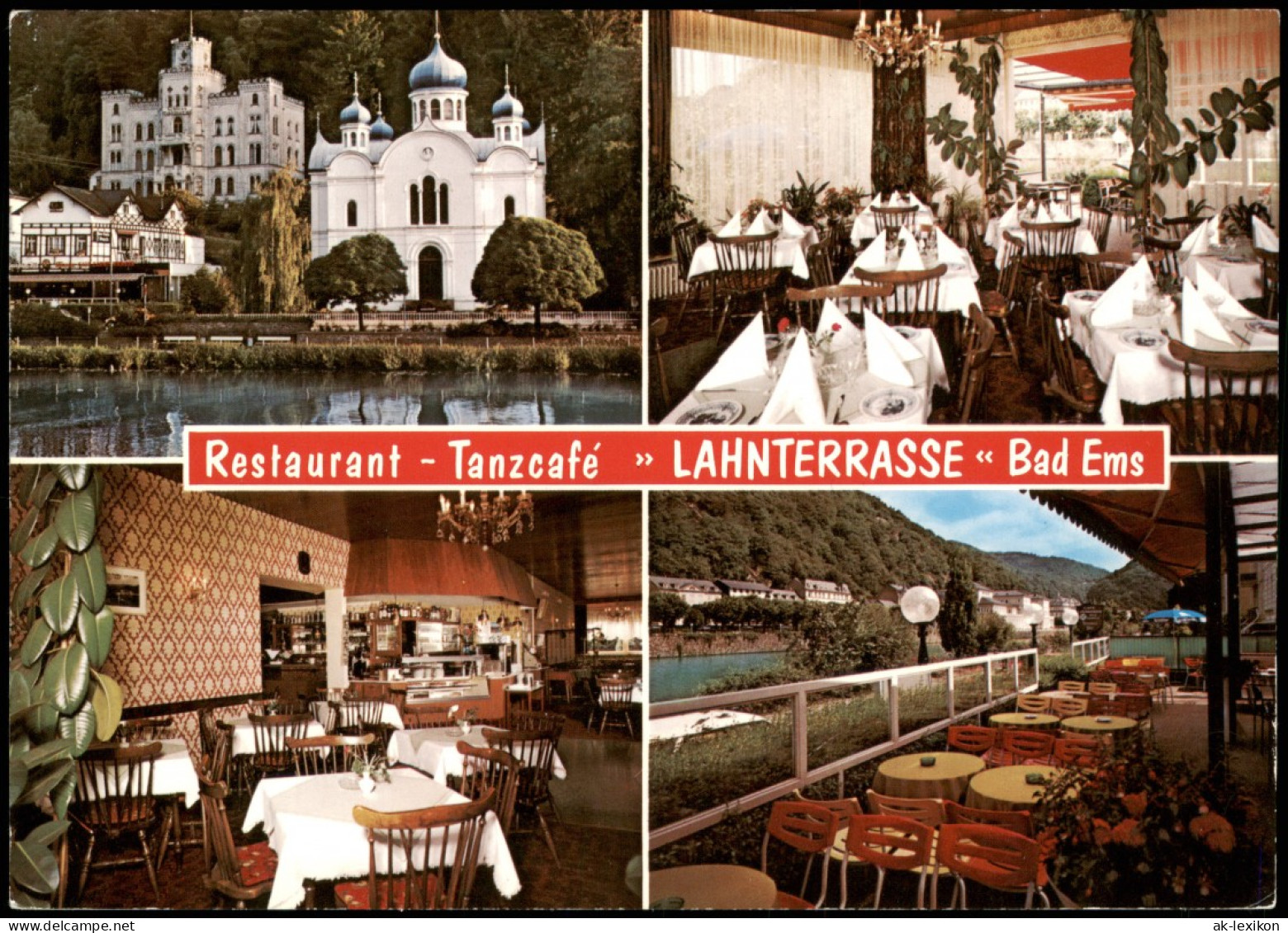 Ansichtskarte Bad Ems Mehrbildkarte Restaurant Tanzcafé Lahnterrasse 1975 - Bad Ems