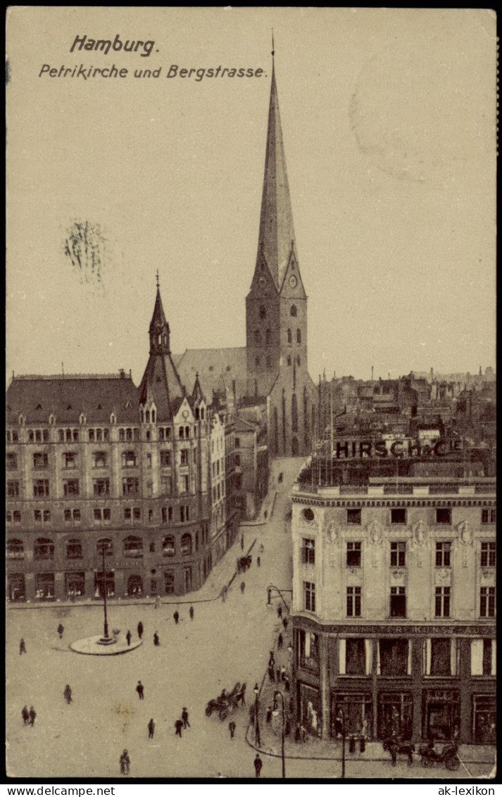 Ansichtskarte Hamburg Bergstrasse Und Petrikirche 1909 - Other & Unclassified