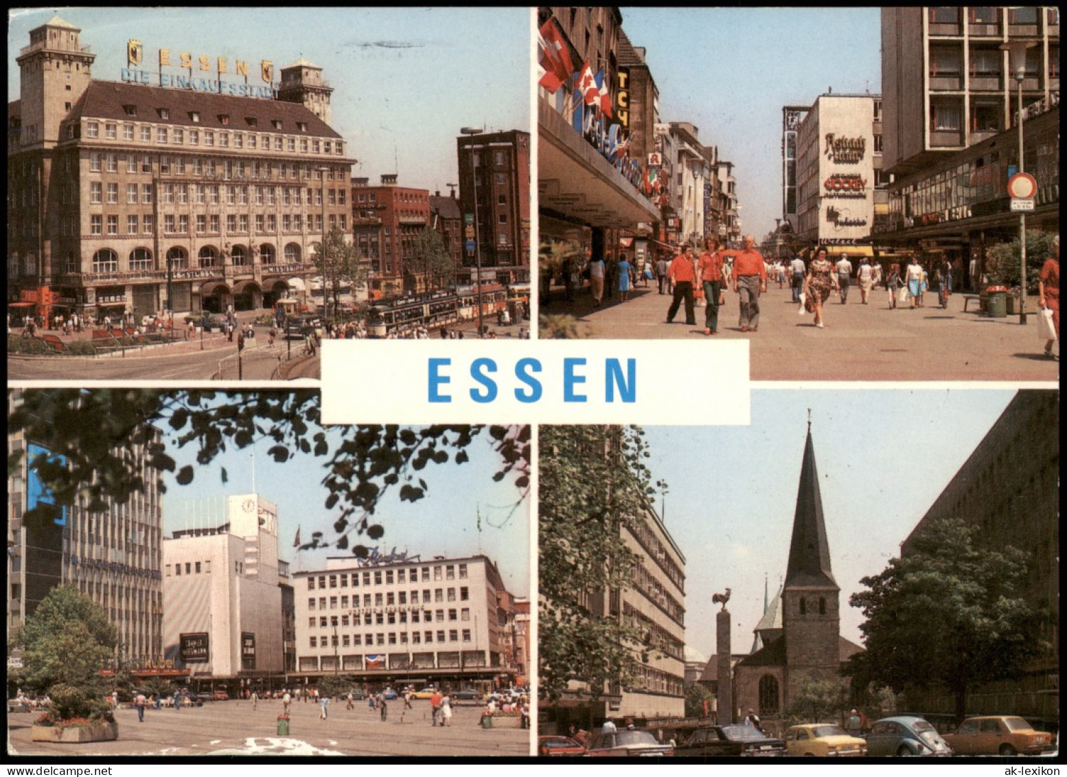 Ansichtskarte Essen (Ruhr) Kettwiger Straße / Tor, Kirche 1976 - Essen