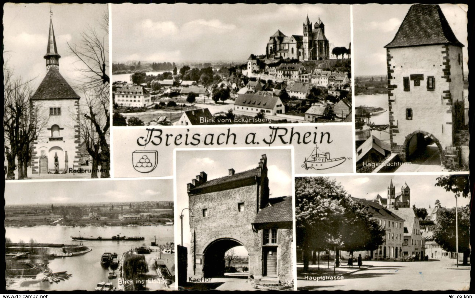 Breisach (Rhein) Mehrbildkarte Mit 6 Ortsansichten U.a. Hauptstraße 1957 - Breisach