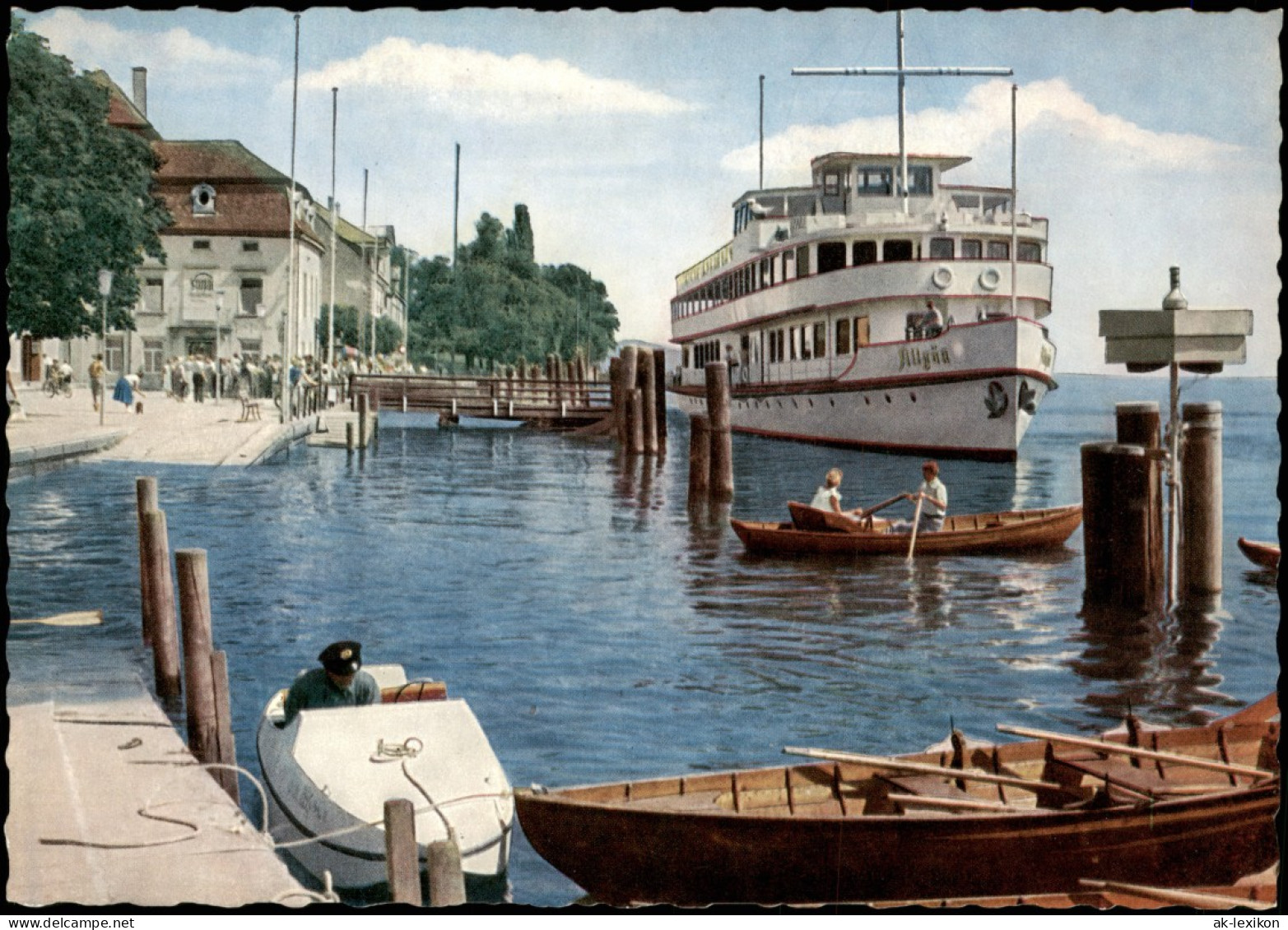 Ansichtskarte Überlingen Hafen - Schiff Allgäu 1968 - Ueberlingen