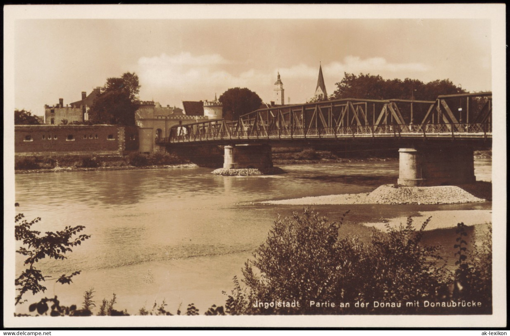 Ansichtskarte Ingolstadt Partie An Der Donau Mit Donaubrücke 1930 - Ingolstadt
