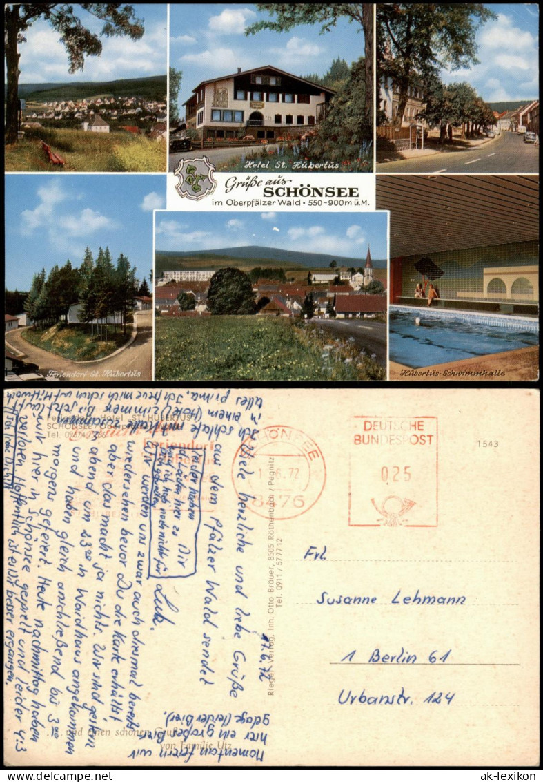 Schönsee Mehrbildkarte Mit 6 Ortsansichten & Hotel St. Hubertus 1972 - Other & Unclassified