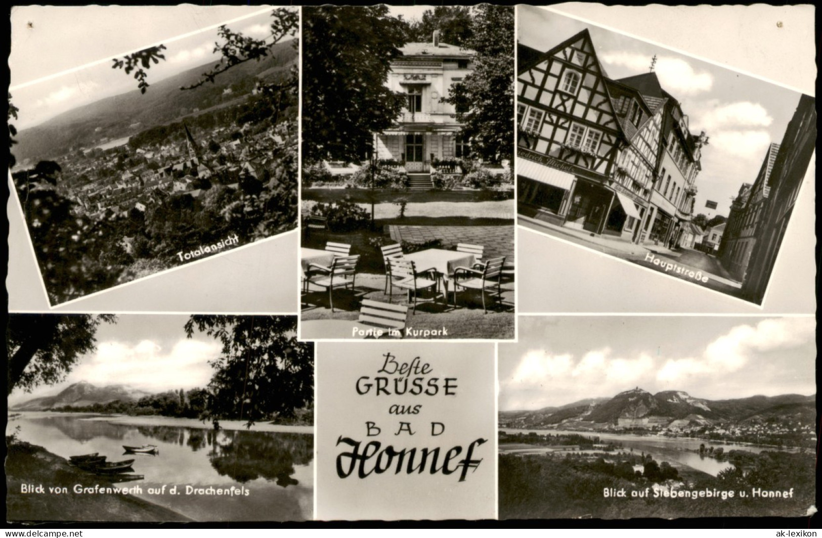 Bad Honnef Mehrbild-AK Ortsansichten, Hauptstraße, Kurpark Uvm. 1961 - Bad Honnef