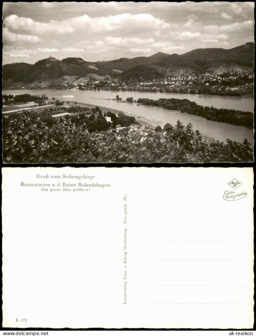 Ansichtskarte Königswinter Siebengebirge Rhein Panorama 1960 - Koenigswinter