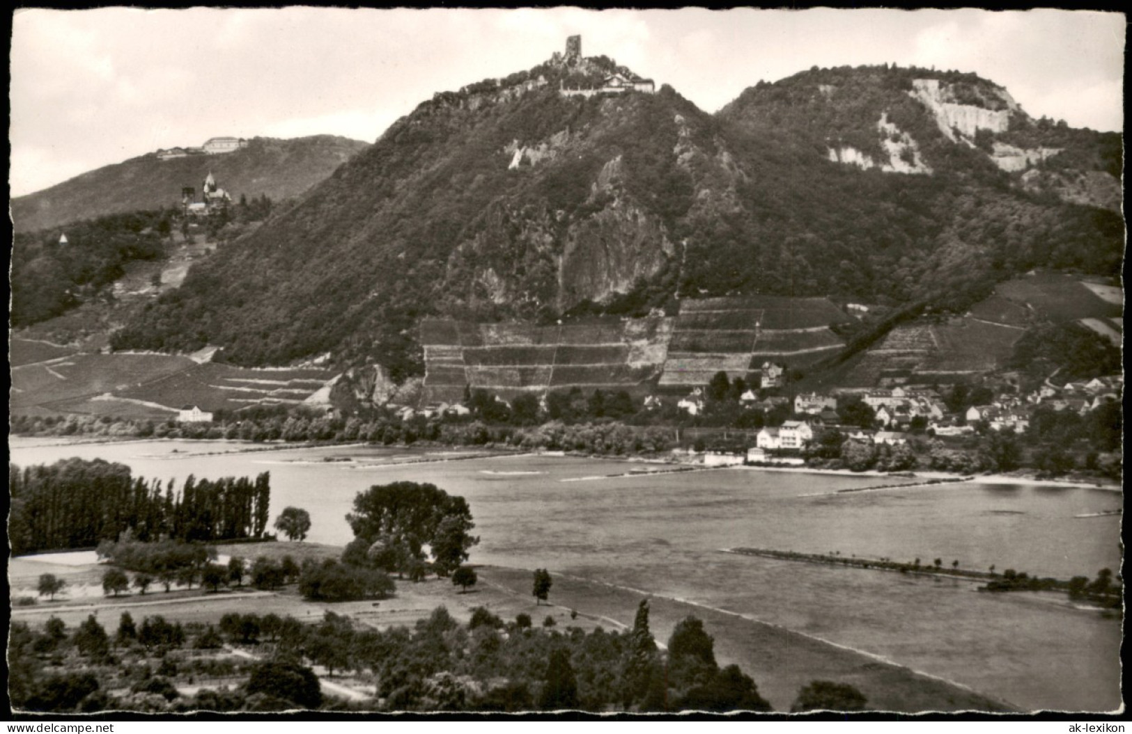 Königswinter Blick Vom Rolandsbogen Auf Drachenfels Wolkenburg 1960 - Koenigswinter