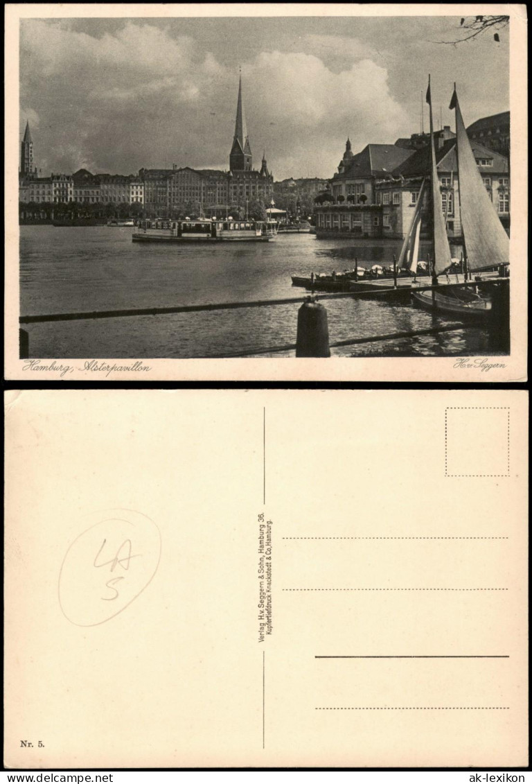 Ansichtskarte Hamburg Alsterpavillon, Ausflugsboot 1928 - Sonstige & Ohne Zuordnung