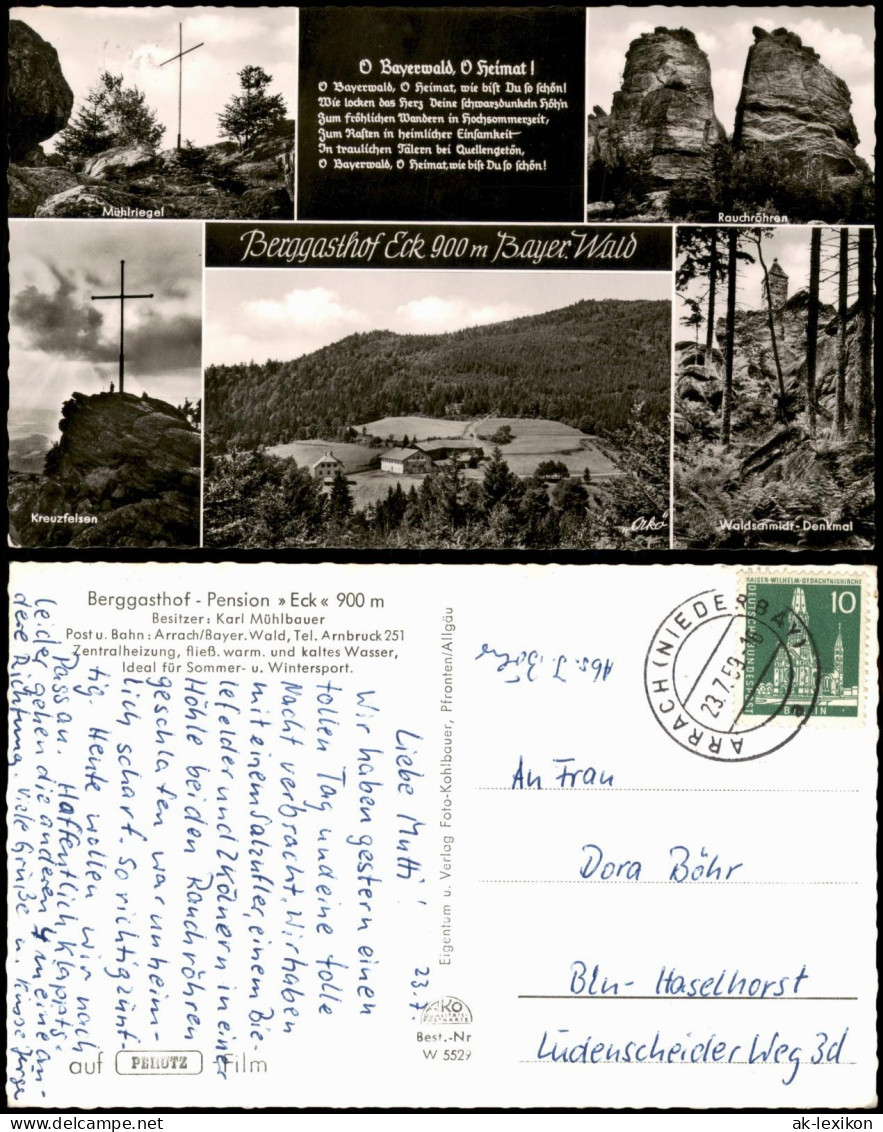 Ansichtskarte  Bayrischer Wald Mehrbild-AK Ua. Berggasthof Eck Uvm. 1959 - Sin Clasificación