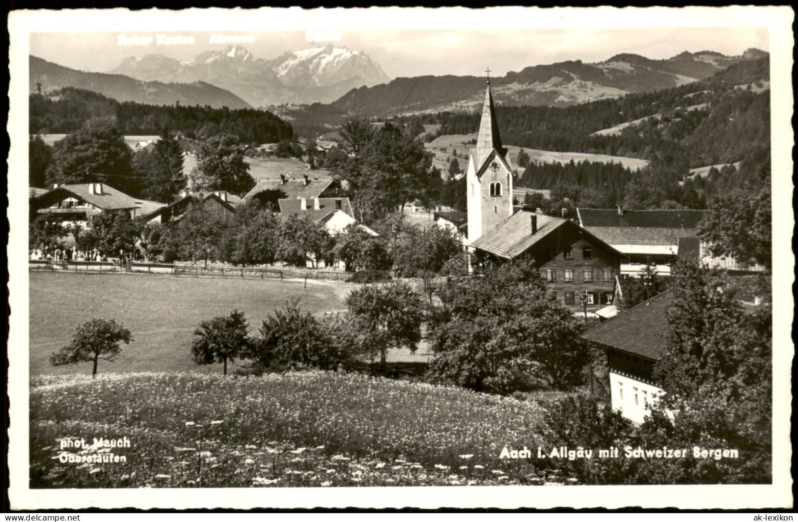 Aach Im Allgäu-Oberstaufen Panorama-Ansicht, Allgäu Mit Schweizer Berge 1960 - Oberstaufen