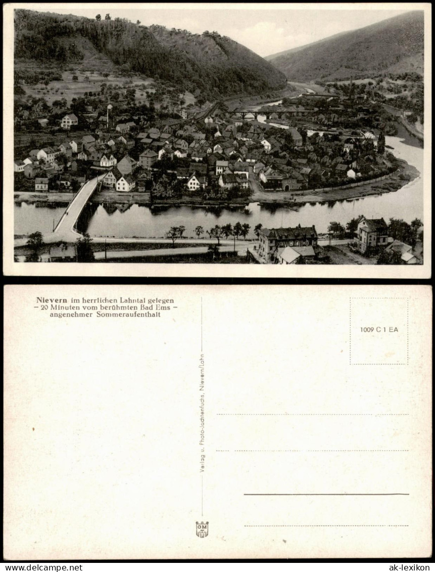 Ansichtskarte Nievern Panorama-Ansicht Lahn-Tal 1950 - Other & Unclassified