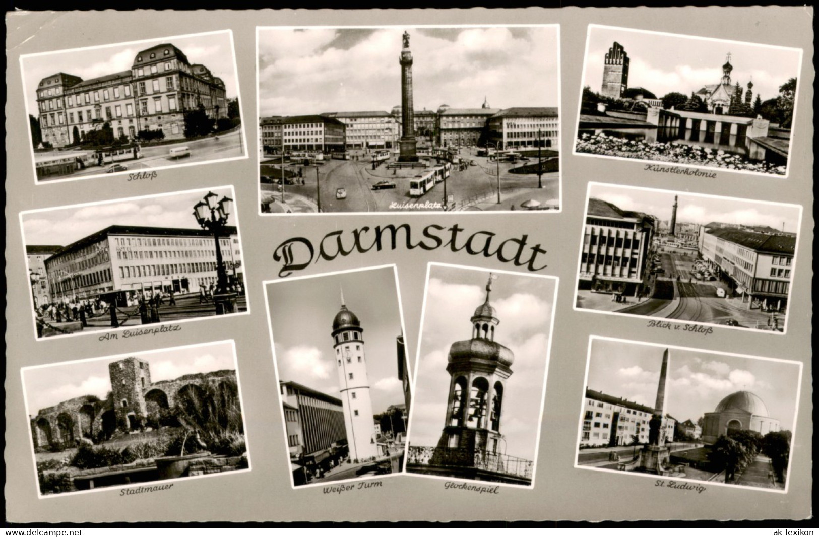 Darmstadt Mehrbild-AK Mit Luisenplatz, Schloß, Stadtmauer Uvm. 1960 - Darmstadt