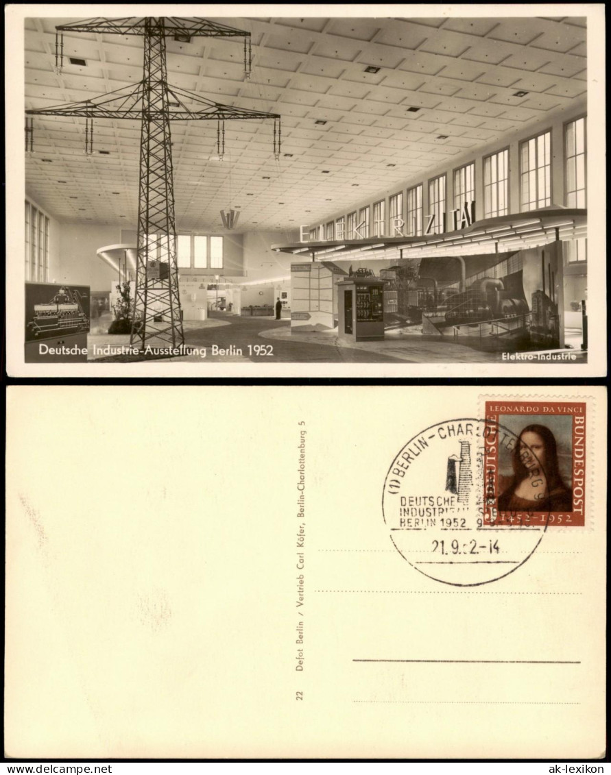 Berlin Halle Der Elektro-Industrie 1952   Mit Sonderstempel - Sonstige & Ohne Zuordnung