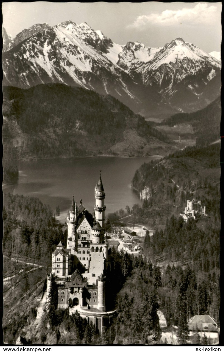 Ansichtskarte Schwangau Schloss Neuschwanstein Mit Berg-Panorama 1960 - Autres & Non Classés