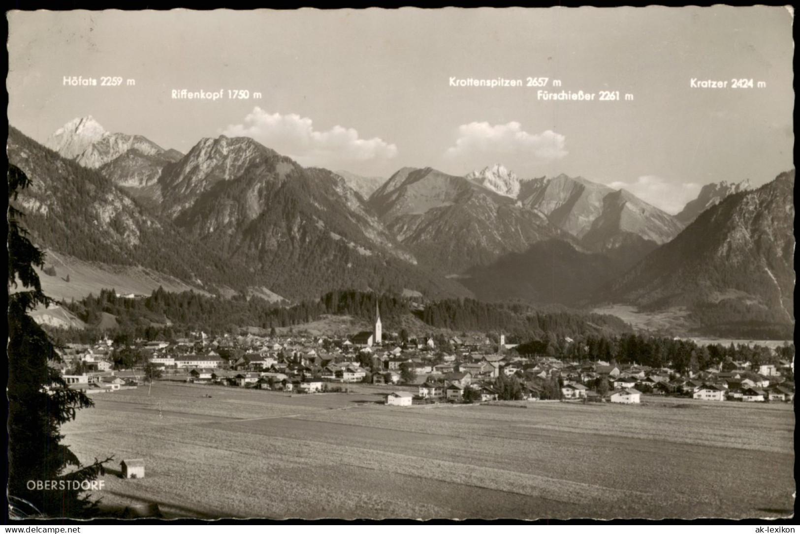 Ansichtskarte Oberstdorf (Allgäu) Stadt, Beschreibung Der Berge 1966 - Oberstdorf