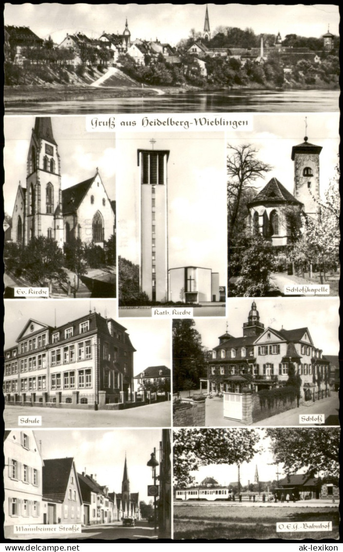 Wieblingen-Heidelberg Stadt, Kirche, Mannheimer Straße, Bahnhof 1972 - Heidelberg