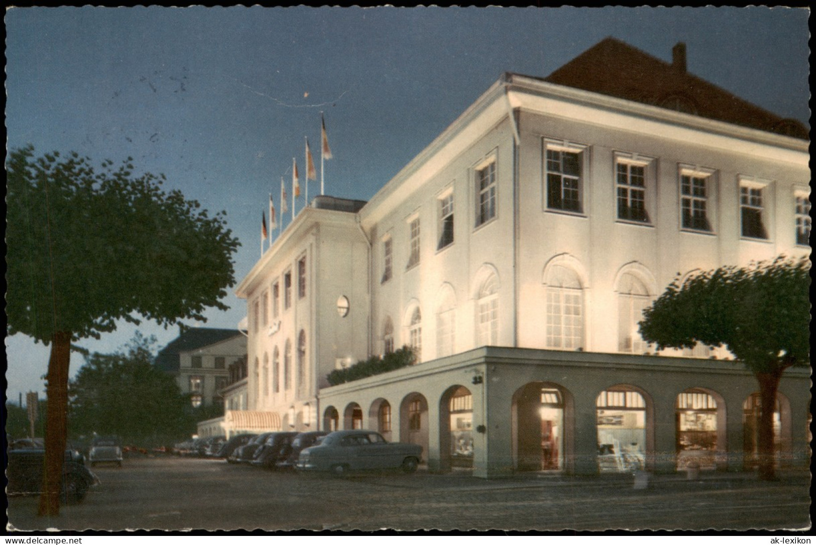 Ansichtskarte Travemünde-Lübeck Casino Bei Nacht 1963 - Altri & Non Classificati