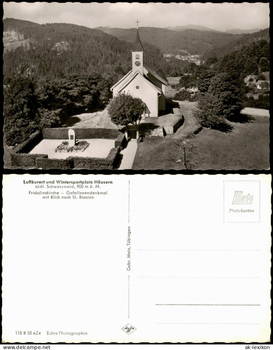 Ansichtskarte Häusern Fridolinskirche - Gefallenendenkmal 1963 - Autres & Non Classés