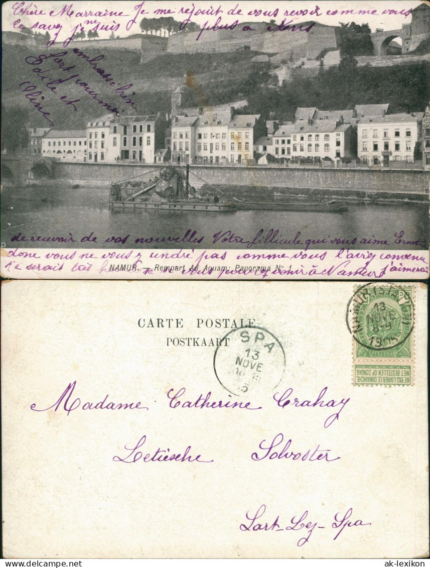 Postkaart Namur Namen Flusspartie Baggerschiff 1915 - Namur