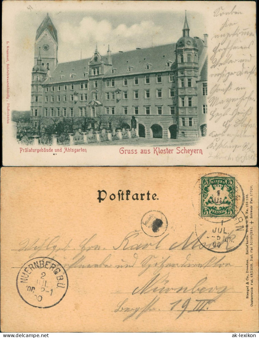 Ansichtskarte Scheyern Prälaturgebäude Und Abtsgarten 1900 Prägekarte - Autres & Non Classés