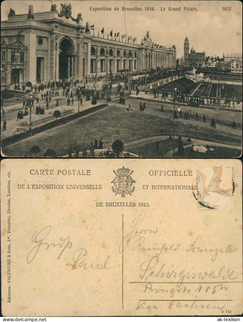 Postkaart Brüssel Bruxelles Exposition De Bruxelles Le Grand Palais 1910 - Altri & Non Classificati