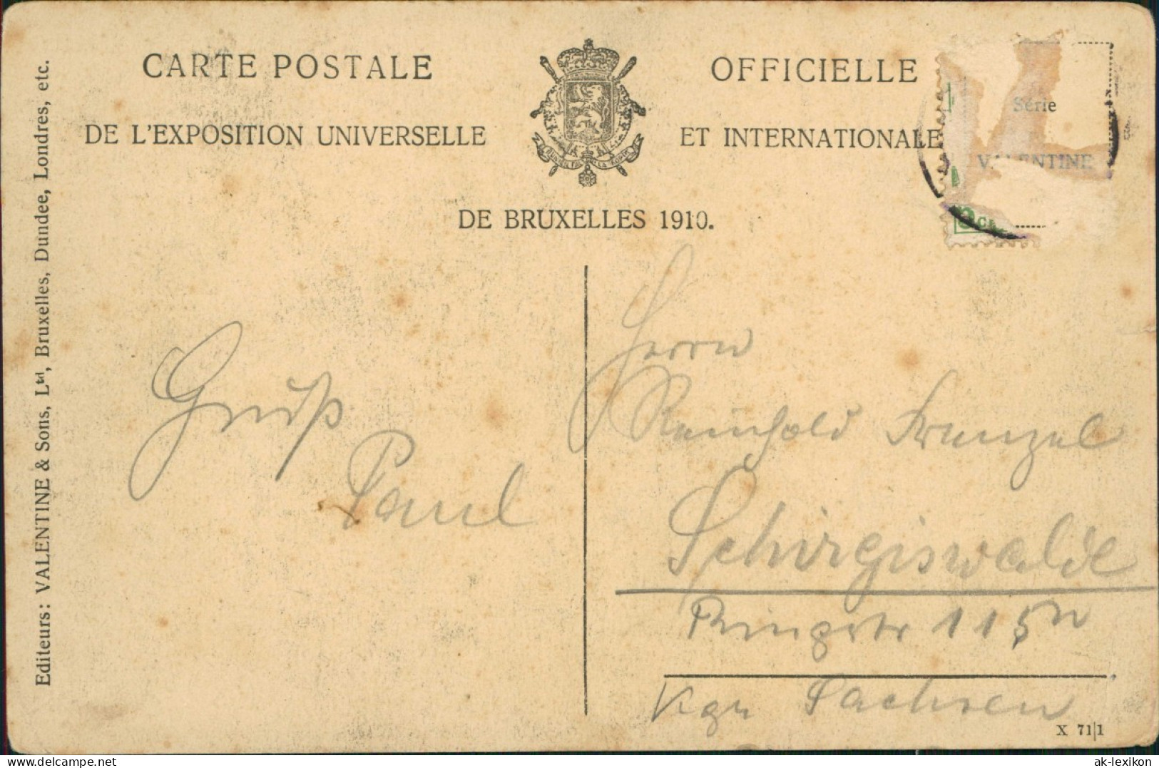 Postkaart Brüssel Bruxelles Exposition De Bruxelles Le Grand Palais 1910 - Altri & Non Classificati